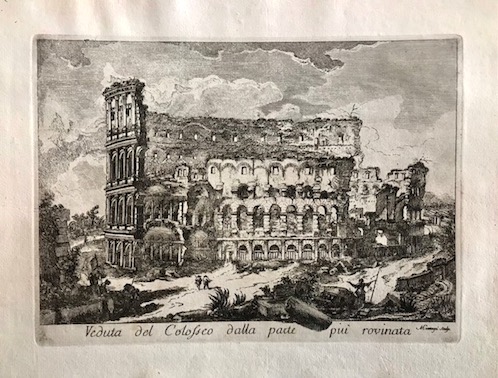 Montagu Dominique (attivo a Roma nella seconda metà  del XVIII Secolo) Veduta del Colosseo dalla parte più rovinata 1770 Roma 